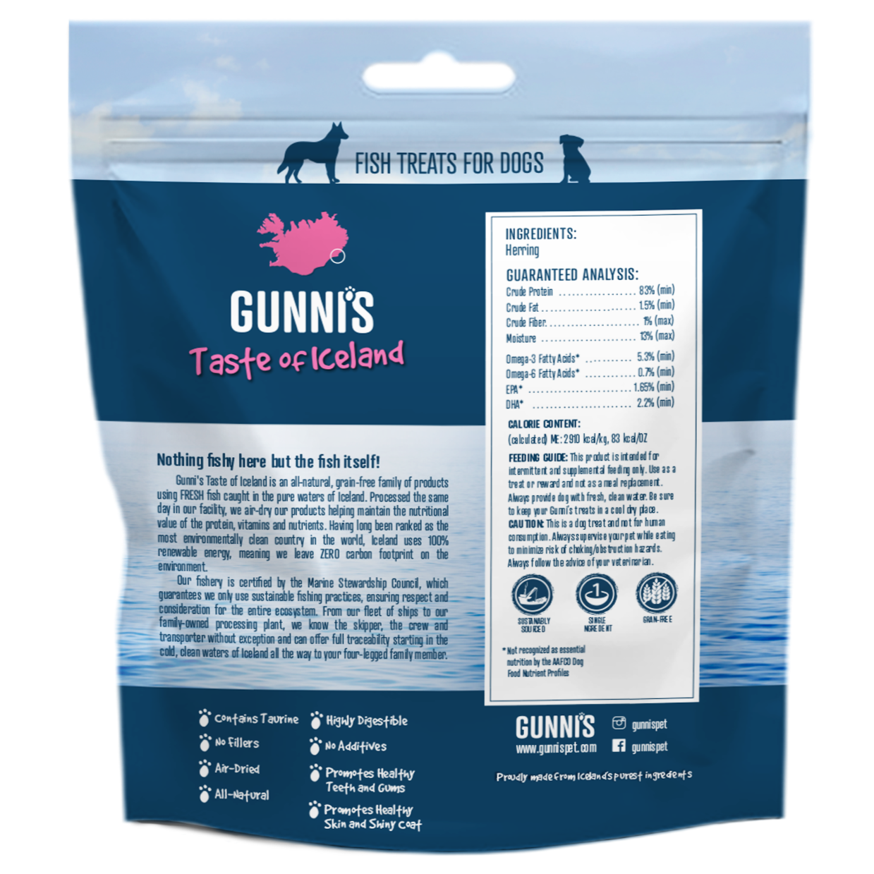 GUNNI’S Herring Omega Bites Dog Treats 85g