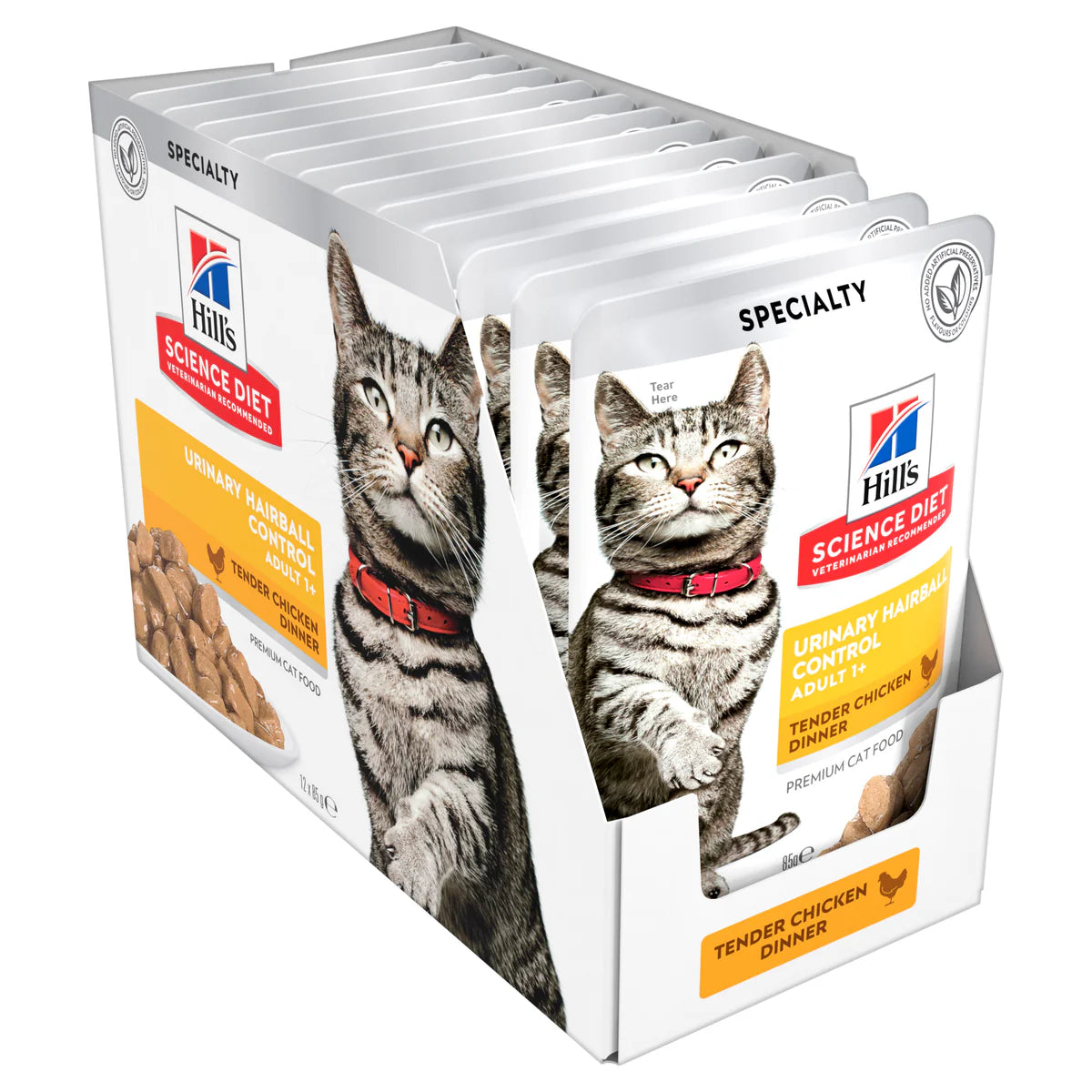 Hill's Science Diet Adult Cat Wet Food Urinary Hairball Control Tender Chicken Dinner 85g x 12