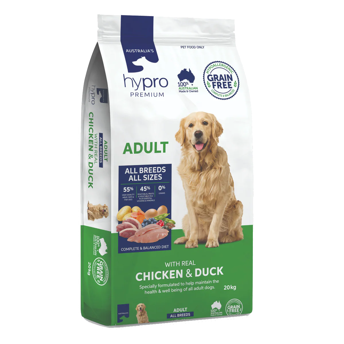 Hypro Premium Grain Free Adult Dog Dry Food Chicken & Duck