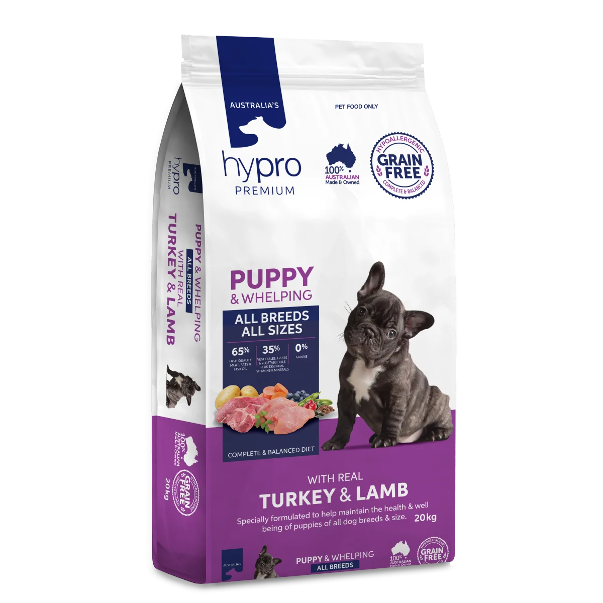 Hypro Premium Grain Free Puppy Dog Dry Food Turkey & Lamb