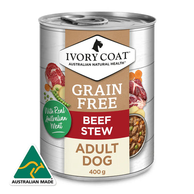IVORY COAT - Grain Free Adult Wet Dog Food Beef Stew