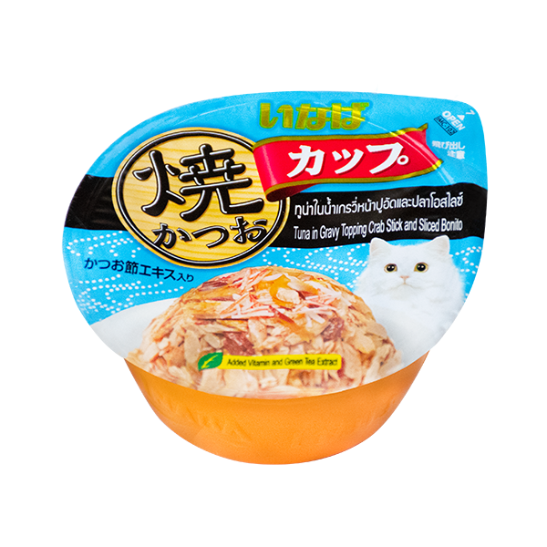 CIAO Tuna in Gravy topping Crabstick and Sliced Bonito 70g