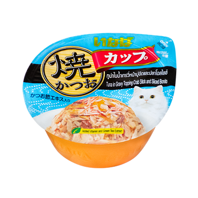 CIAO Tuna in Gravy topping Crabstick and Sliced Bonito 70g