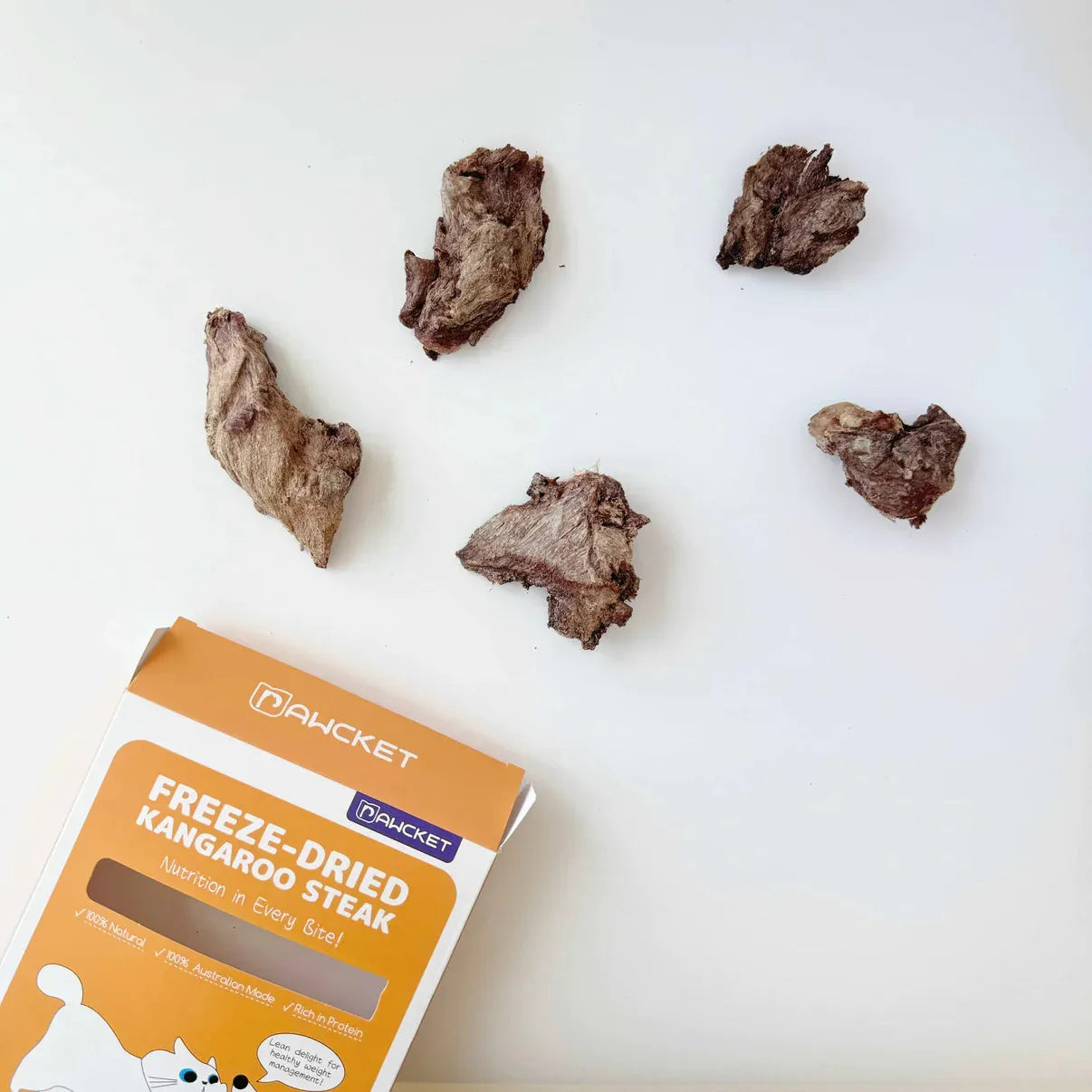 PAWCKET-Freeze Dried Kangaroo Steak Pet Treats 80g