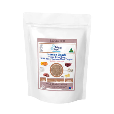 Freezy Paws - Freeze-Dried Raw Venison & Wild Boar with Mushroom, Pumpkin, and Yogurt Meal Topper Mix 80g