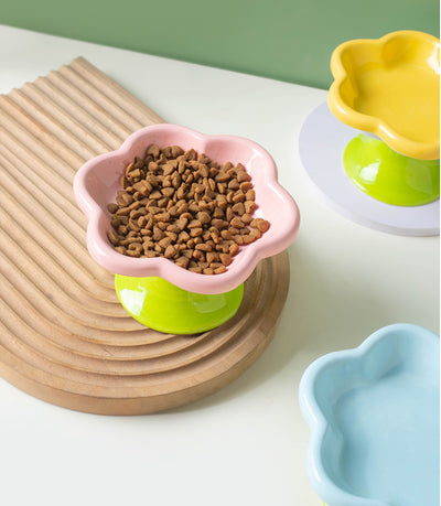 Ceramic Flower Pet Bowl