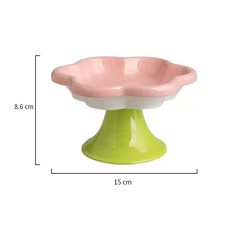 Ceramic Flower Pet Bowl
