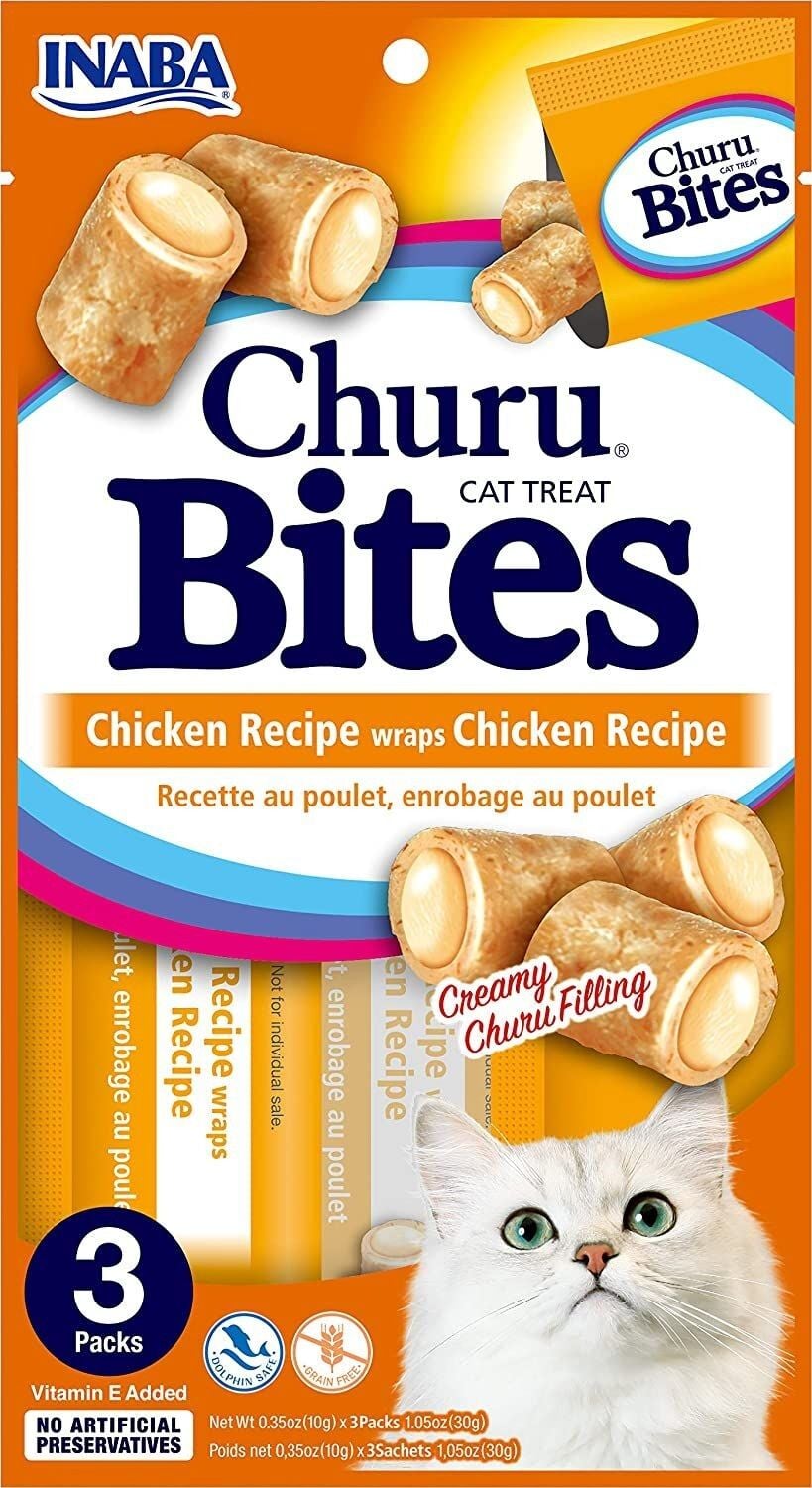 INABA Cat Churu Bites Chicken Recipe wraps Chicken Recipe 30g