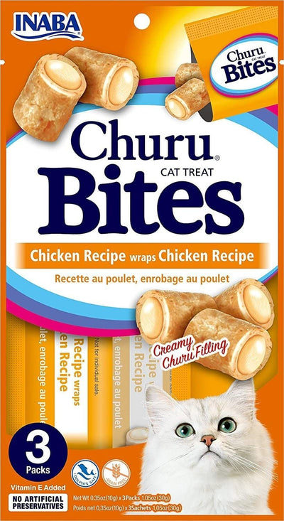 INABA Cat Churu Bites Chicken Recipe wraps Chicken Recipe 30g