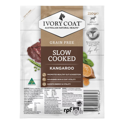Ivory Coat Frozen Raw Dog Food Grain Free Slow Cooked Kangaroo 250g x 6