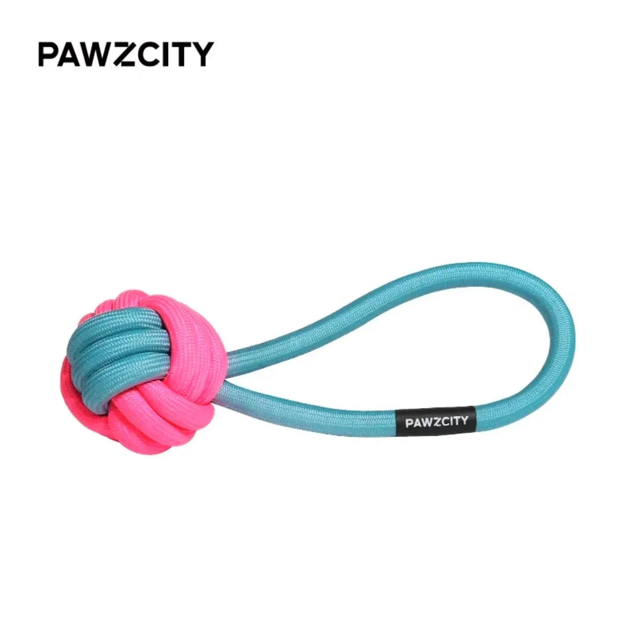 PAWZCITY Interactive Rope Ball With Loop - Seabreeze