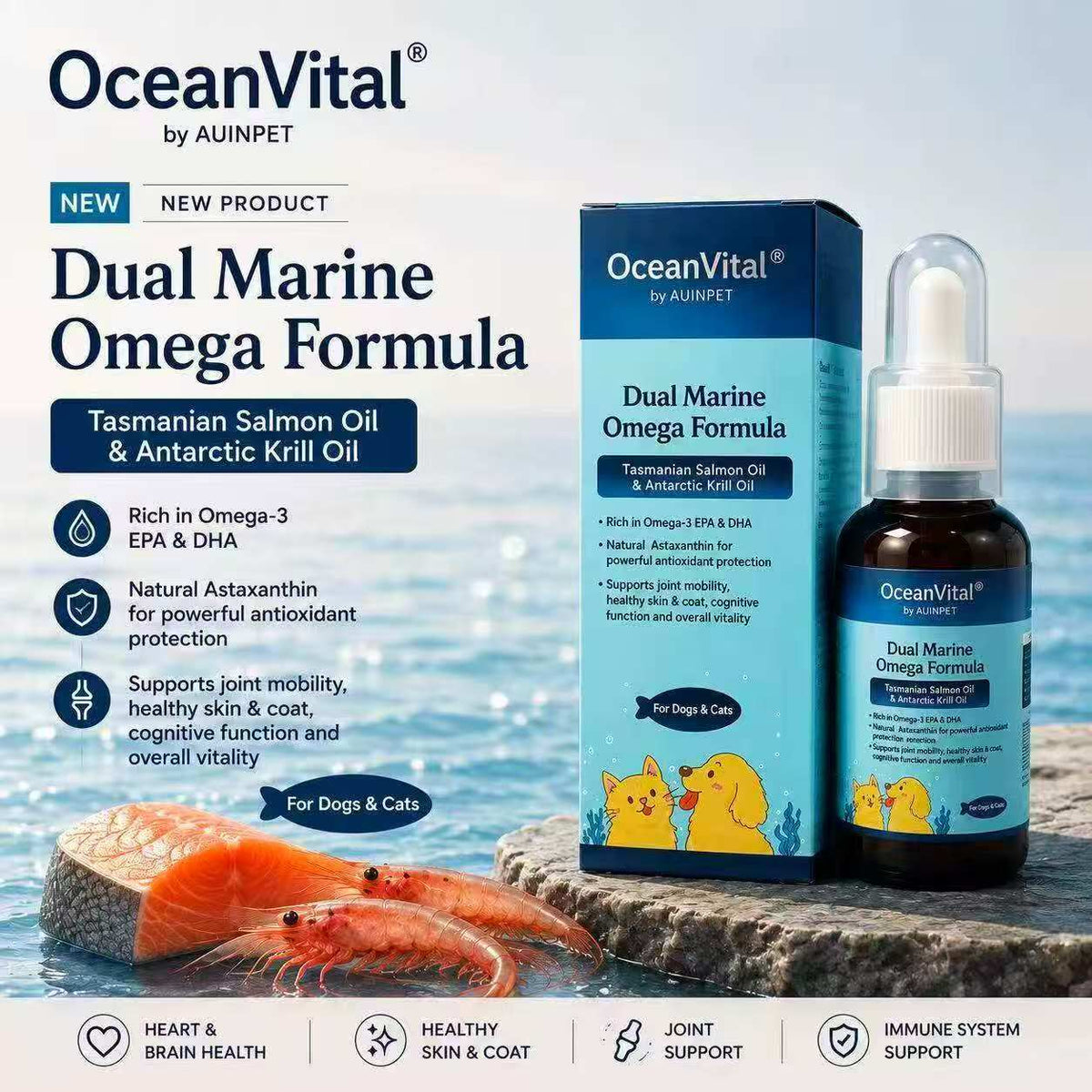 AUINPET OceanVital Dual Marine Omega Formula For Dogs & Cats 50ml