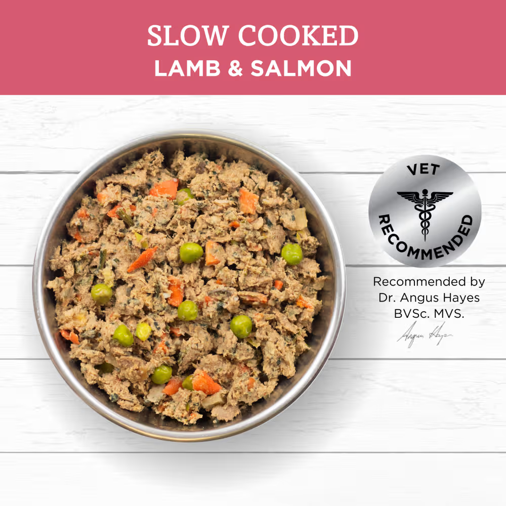 Ivory Coat Frozen Raw Dog Food Grain Free Slow Cooked Lamb & Salmon 250g x 6