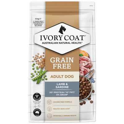 IVORY COAT - Grain Free Adult All Breeds Dry Dog Food Lamb & Sardine