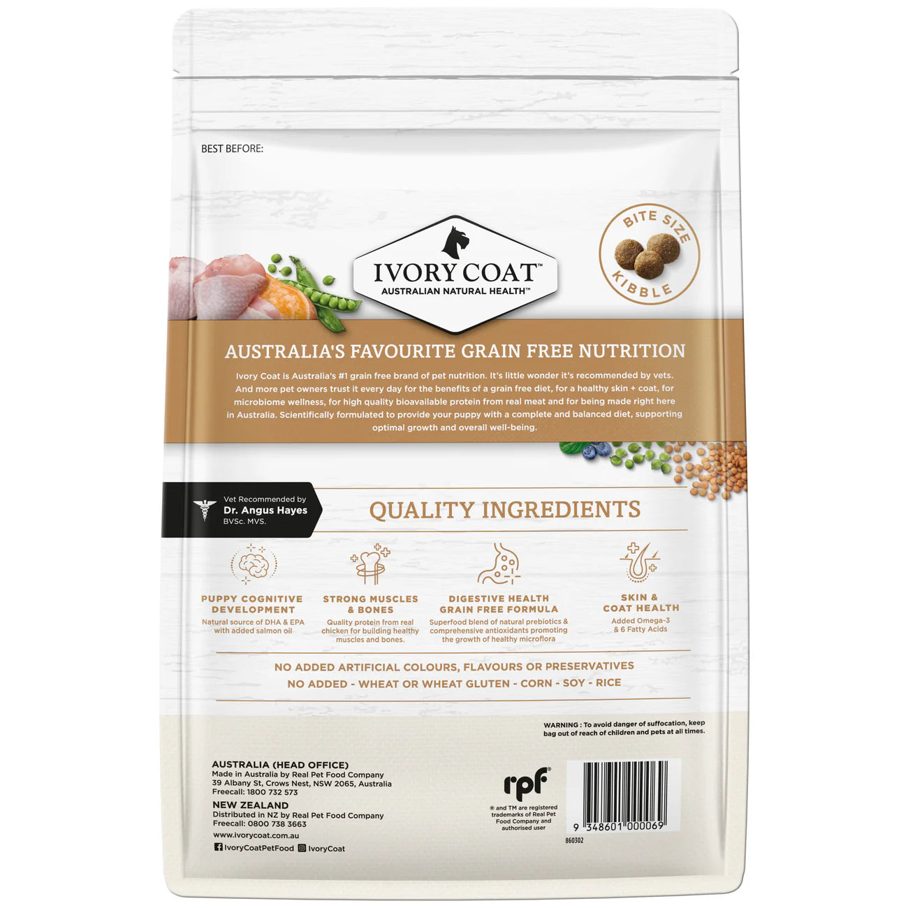 IVORY COAT - Grain Free Puppy All Breeds Dry Dog Food Chicken