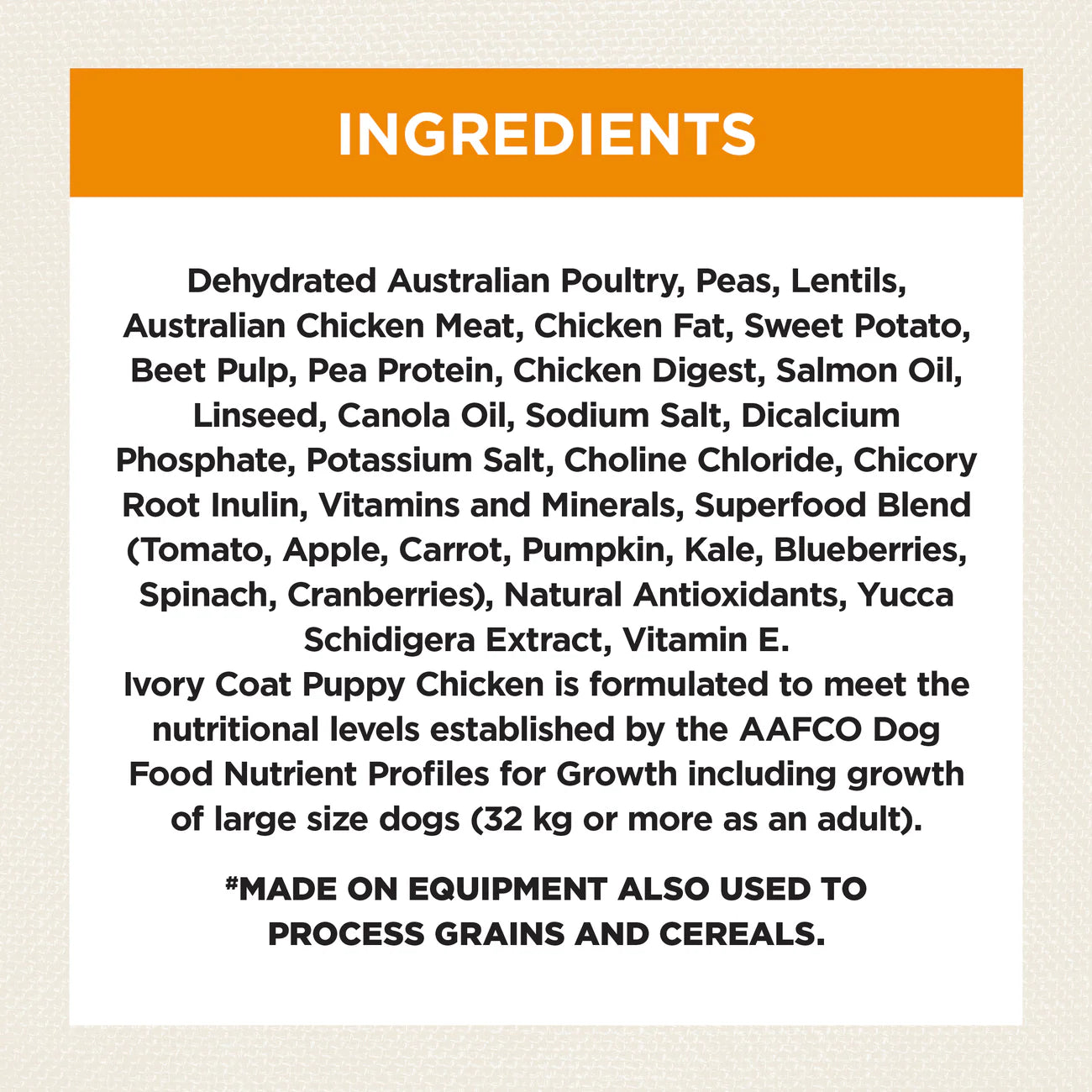 IVORY COAT - Grain Free Puppy All Breeds Dry Dog Food Chicken