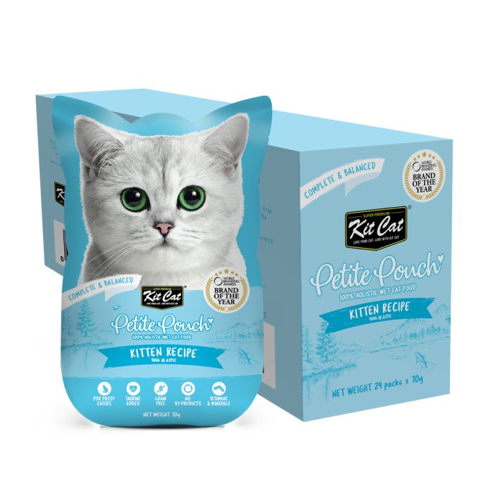 Kit Cat Cat Wet Food Petite Pouch Complete & Balanced Kitten Tuna in Aspic
