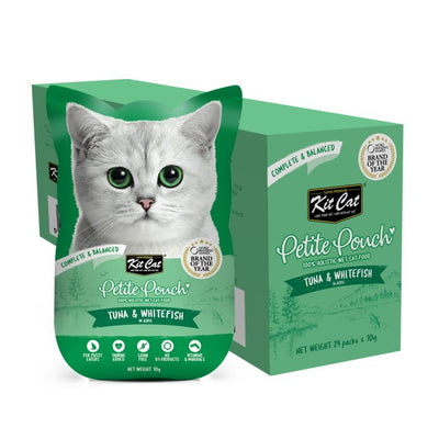 Kit Cat Cat Wet Food Petite Pouch Complete & Balanced Tuna & Whitefish in Aspic