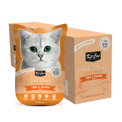 Kit Cat Cat Wet Food Petite Pouch Complete & Balanced Tuna & Salmon in Aspic