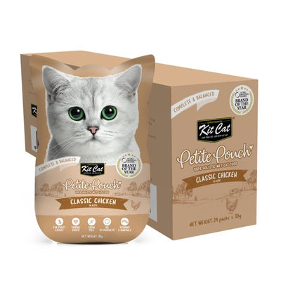 Kit Cat Cat Wet Food Petite Pouch Complete & Balanced Classic Chicken in Aspic