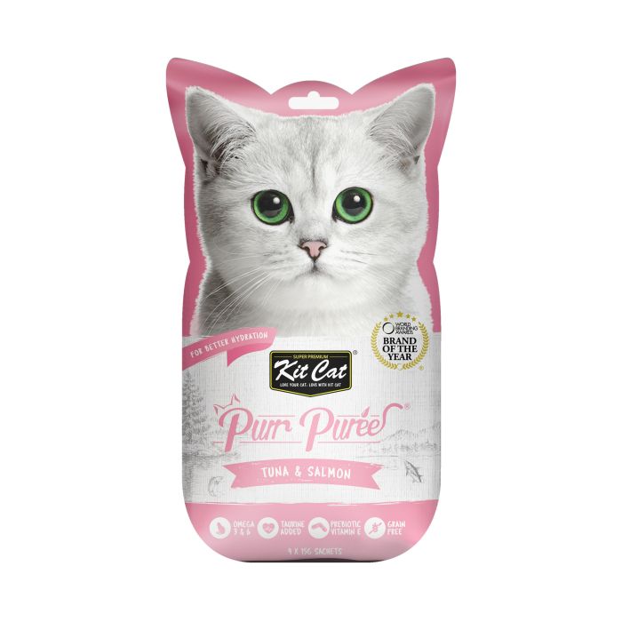 Kit Cat Purr Puree Cat Treat Tuna & Salmon 4x15g