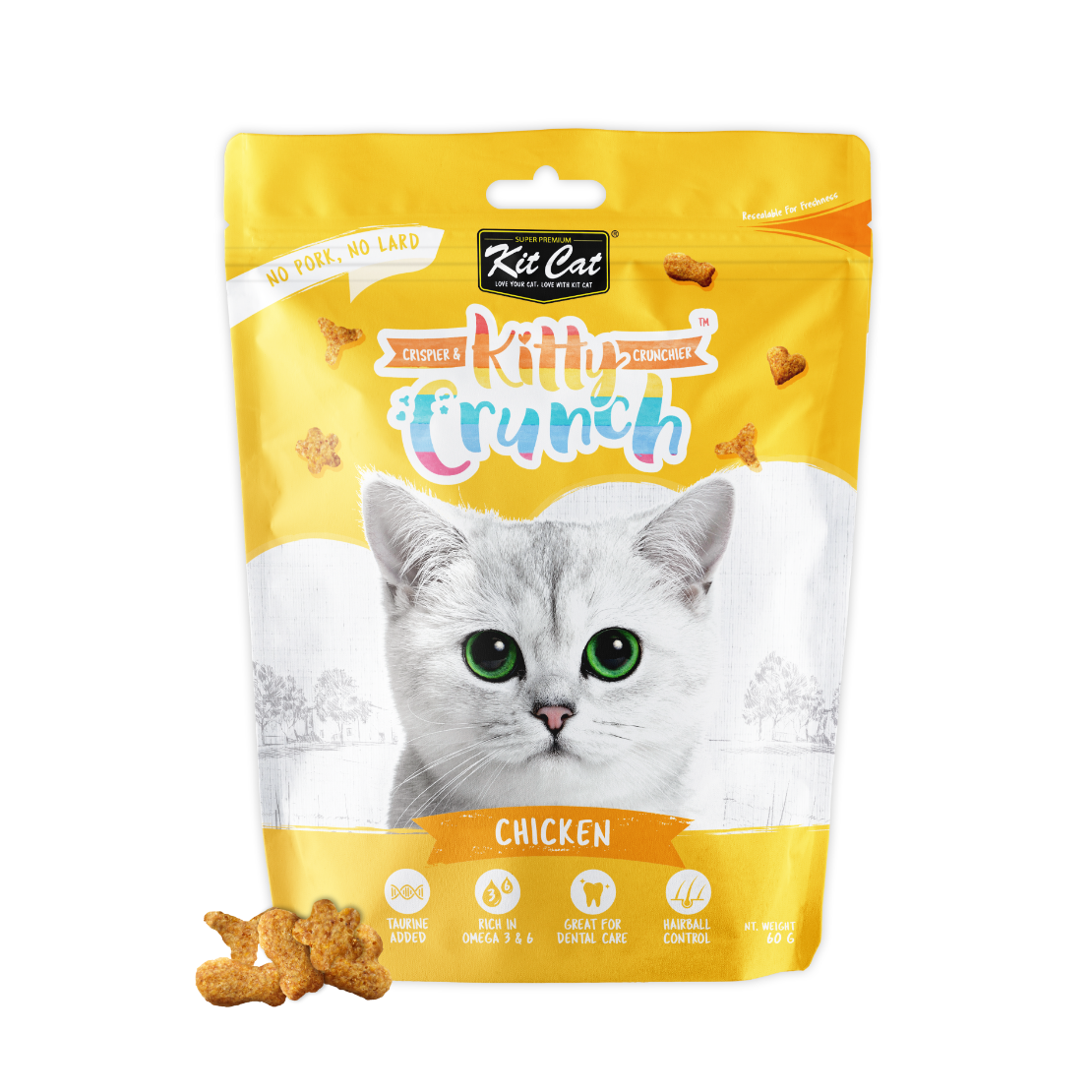Kit Cat Kitty Crunch Cat Treat Chicken Flavor 60g