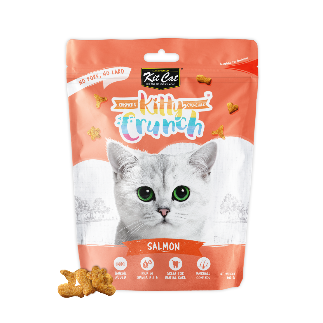 Kit Cat Kitty Crunch Cat Treat Salmon Flavor 60g