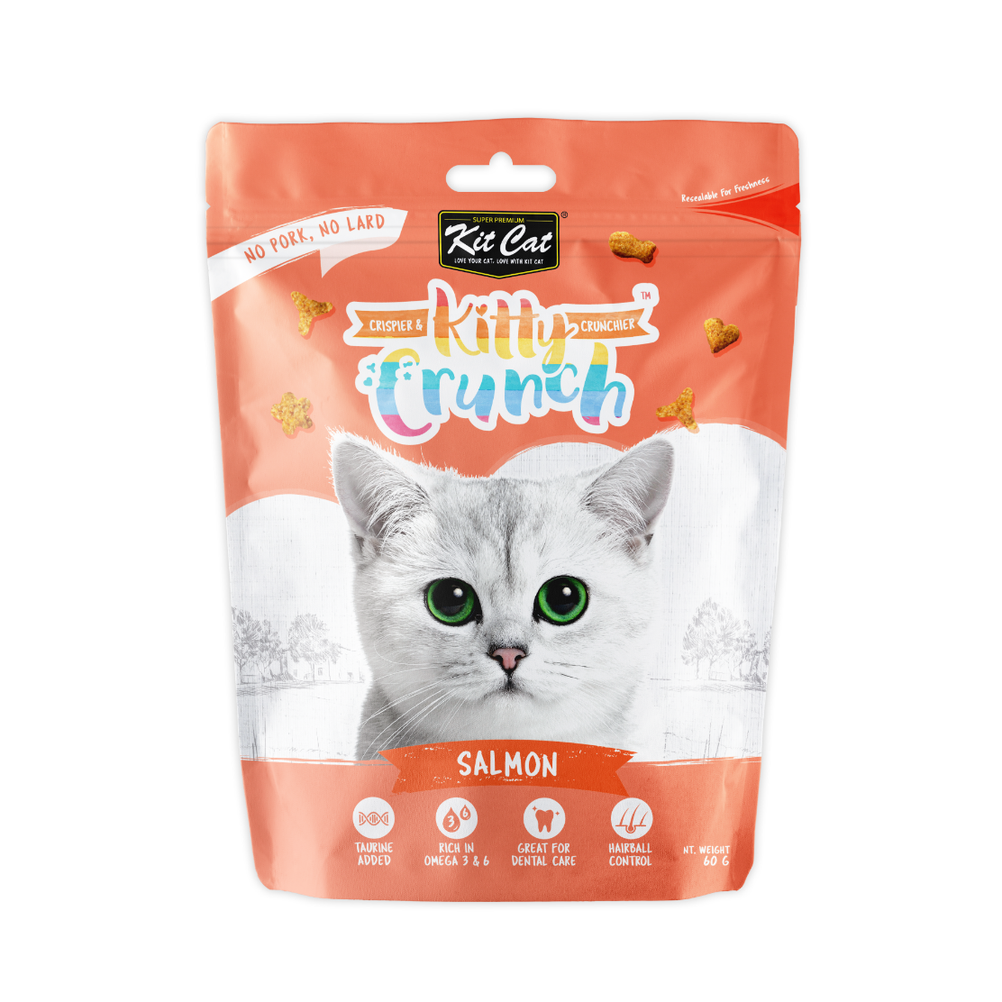 Kit Cat Kitty Crunch Cat Treat Salmon Flavor 60g