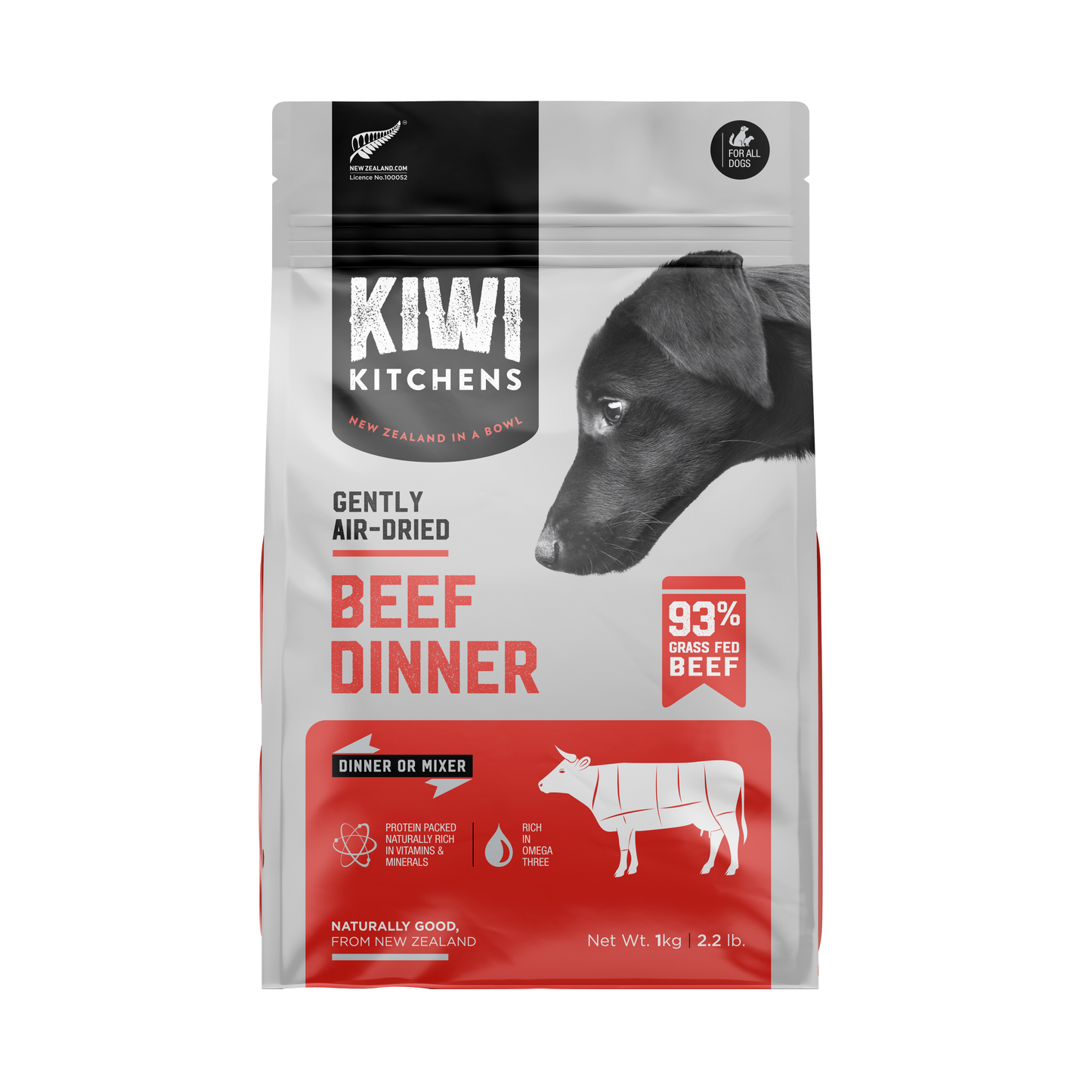 KIWI KITCHENS Air Dried Dog Dry Food Beef Dinner