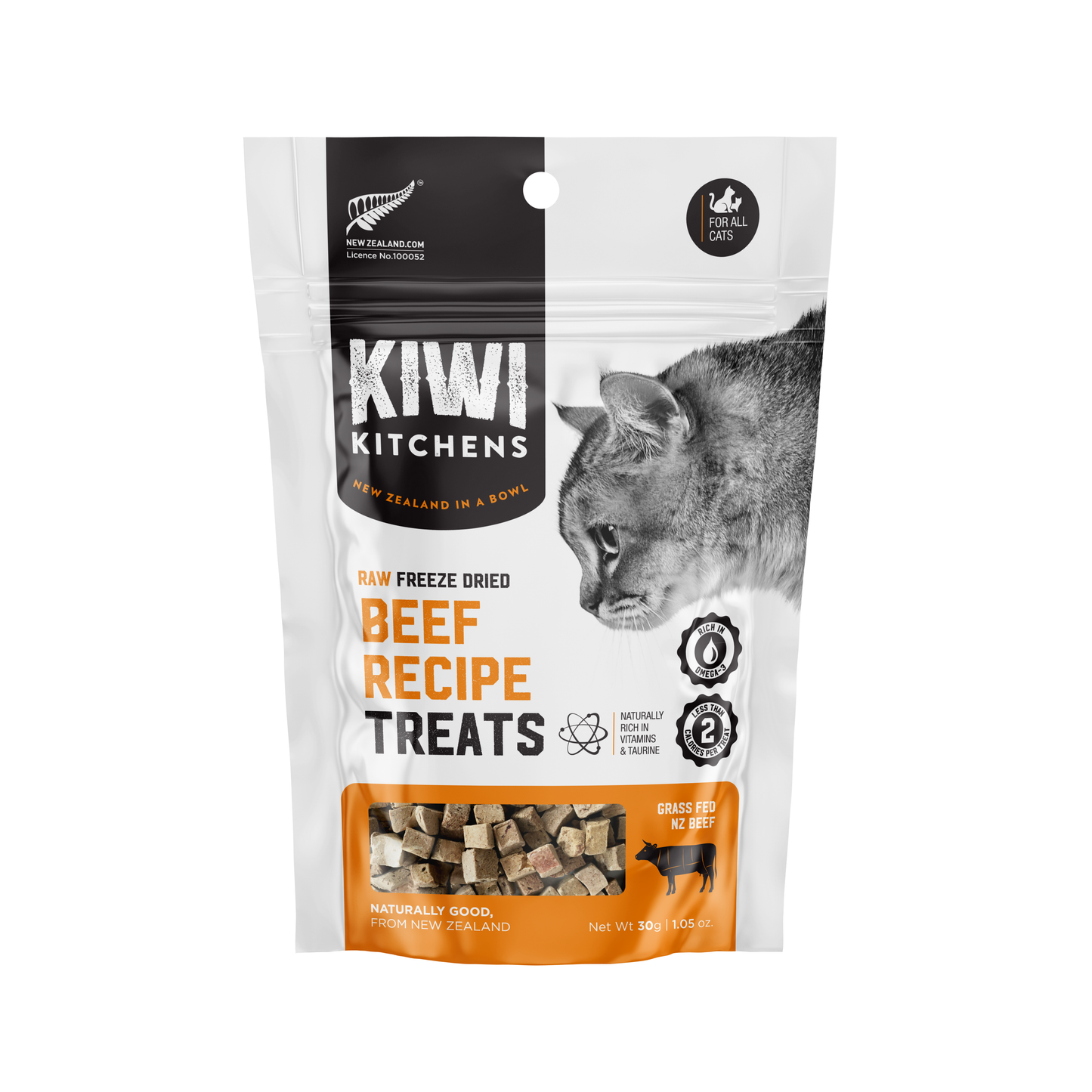 KIWI KITCHENS Freeze-Dried Cat Treat Beef Receipe