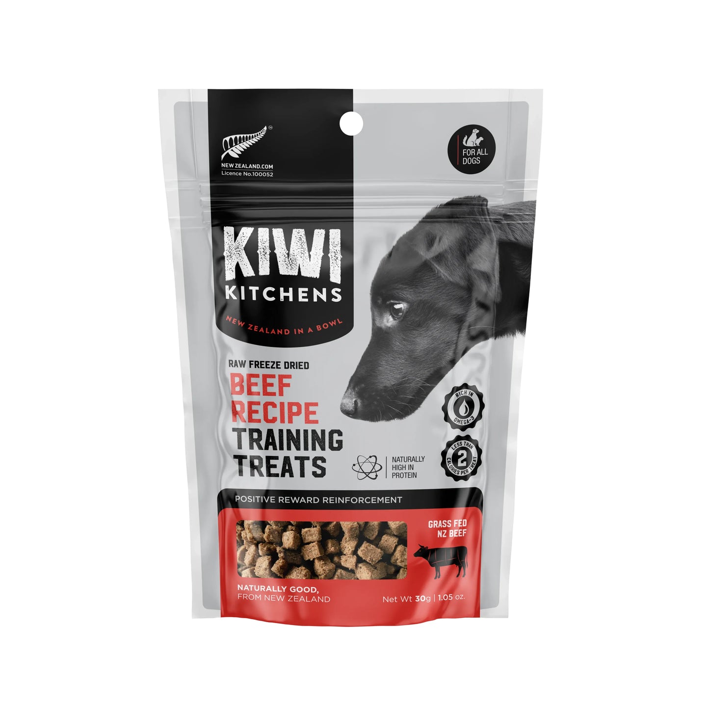 KIWI KITCHENS Freeze-Dried Dog Treats BEEF RECIPE TRAINING TREATS 50g