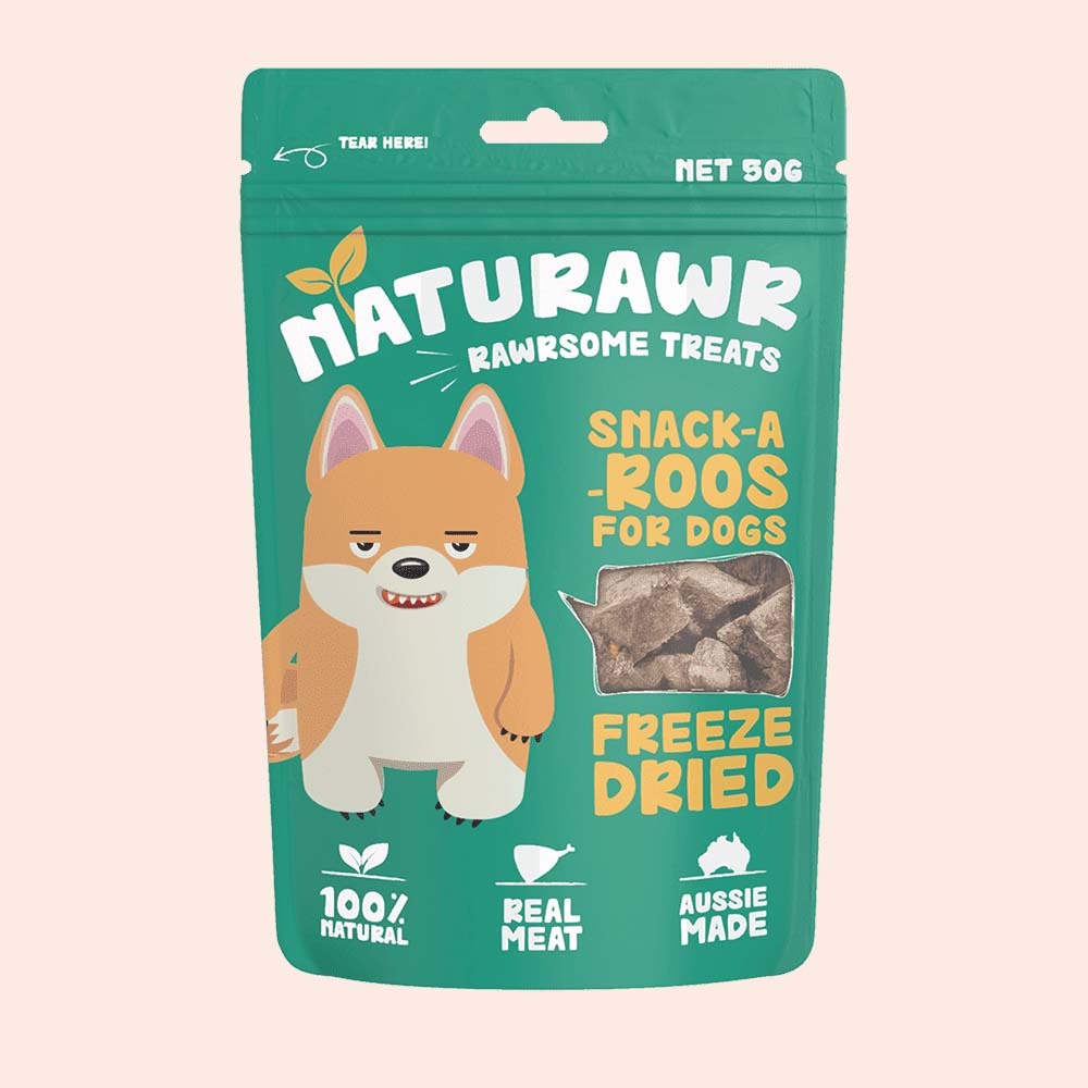 Naturawr Freeze-Dried Dog Treats Snack-A-Roo 50g