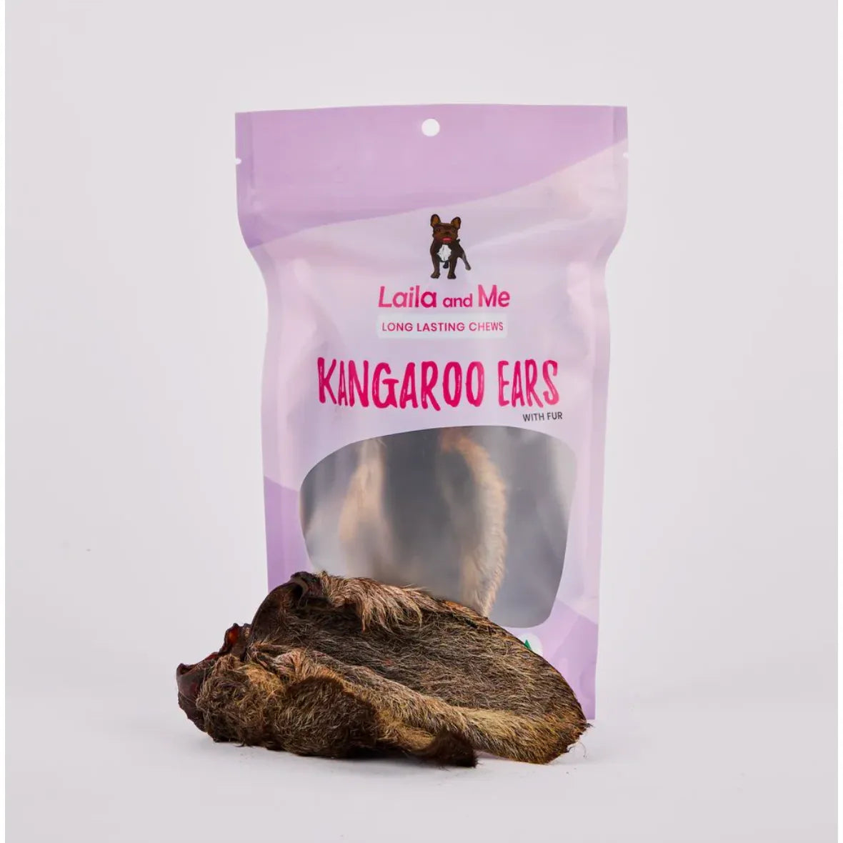 Laila and Me Dog Treat Kangaroo Ears with Fur 50g