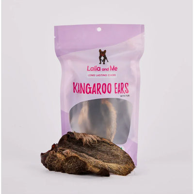 Laila and Me Dog Treat Kangaroo Ears with Fur 50g