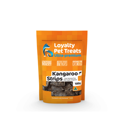Loyalty Pet Treats - Kangaroo Stripes 100g
