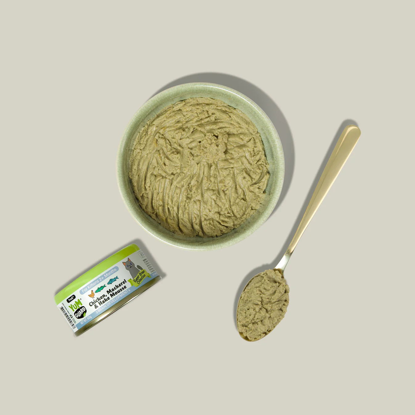 Yumguard Cat Wet Food - Brain Development Chicken Mackerel & Hake Mousse for Kittens