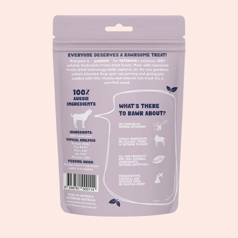 Naturawr Freeze-Dried Cat Treats Chunky Lamb 50g