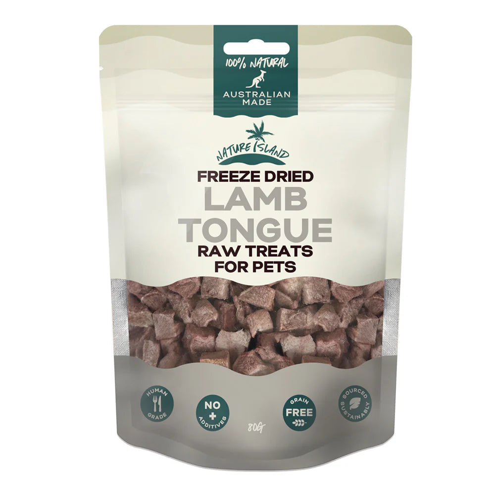 Nature Island Freeze Dried Lamb Tongue Raw treats 80g