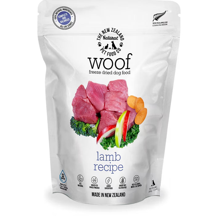 The New Zealand Natural Woof Freeze Dried Dog Food Lamb 280g