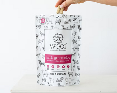 The New Zealand Natural Woof Freeze Dried Dog Treat Lamb Green Tripe 40g