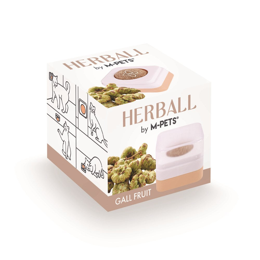 M-Pets Catnip Cat Toy - HERBALL Gall Fruit ball - Beige