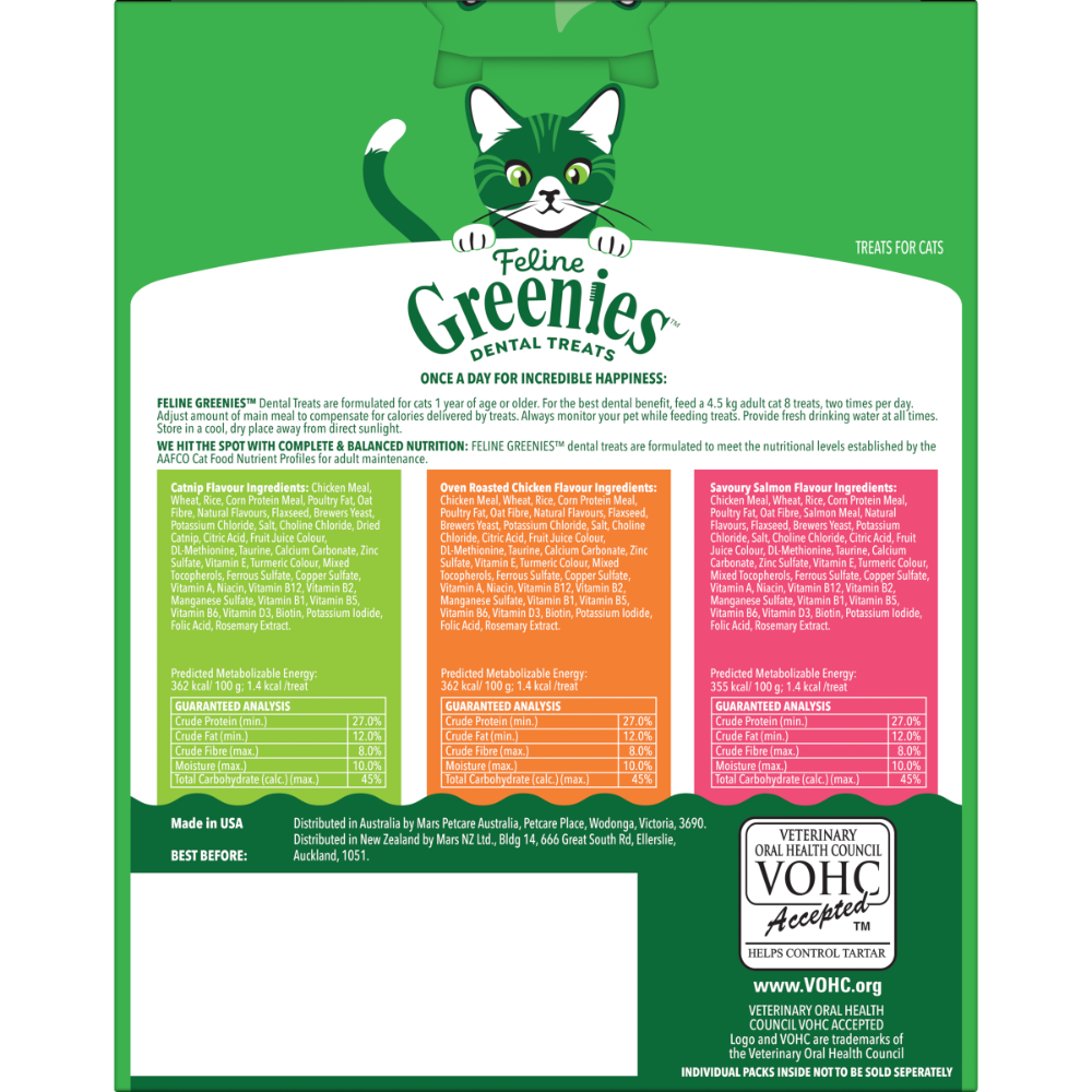 GREENIES Feline Dental Cat Treats Variety Pack 3x130g