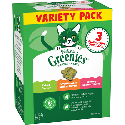 GREENIES Feline Dental Cat Treats Variety Pack 3x130g