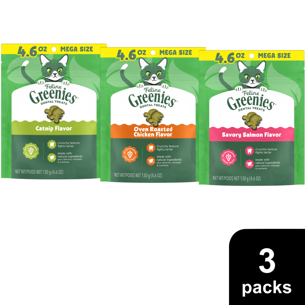 GREENIES Feline Dental Cat Treats Variety Pack 3x130g