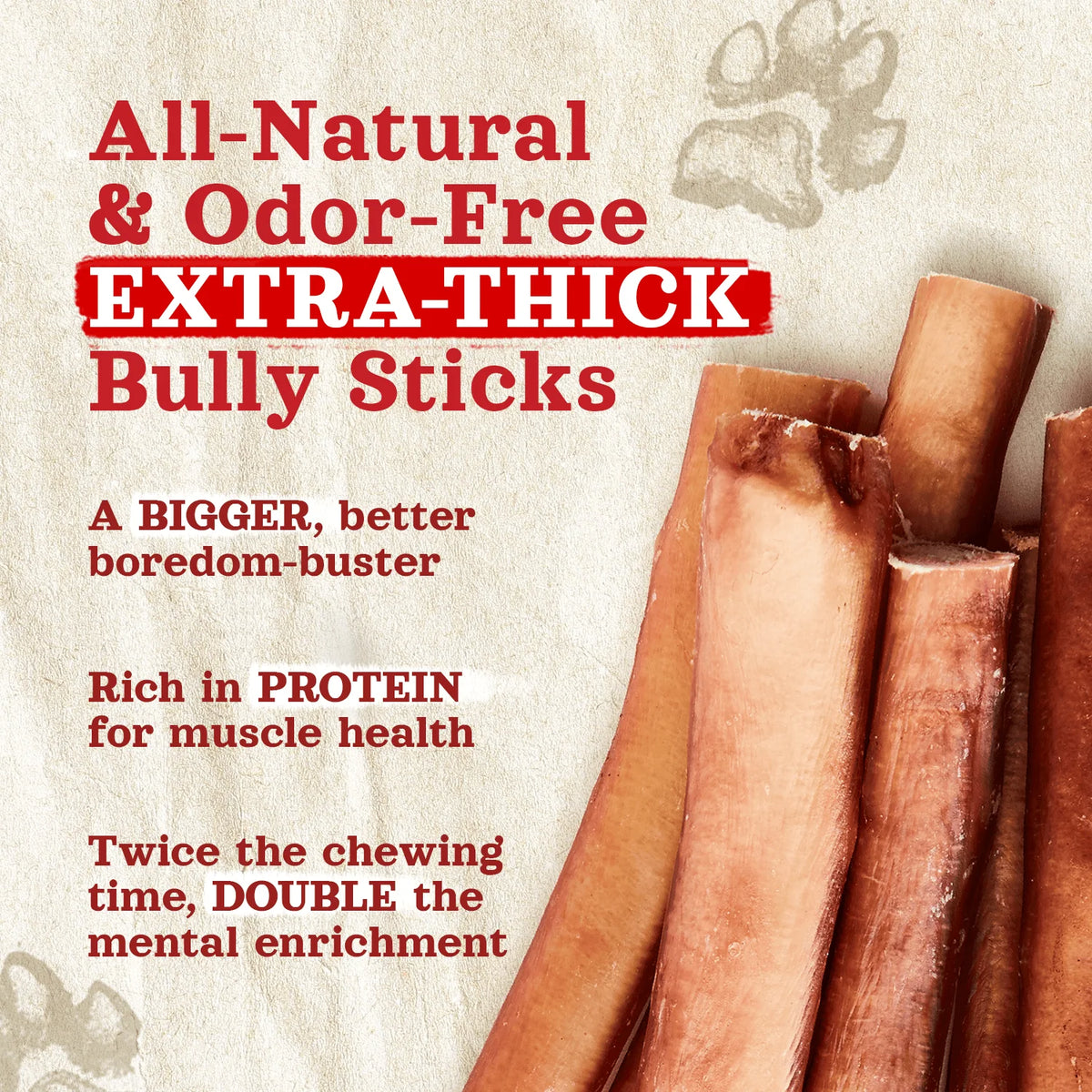 Natural Farm Dog Treat 6" Extra Thick Bully Sticks 12Pack