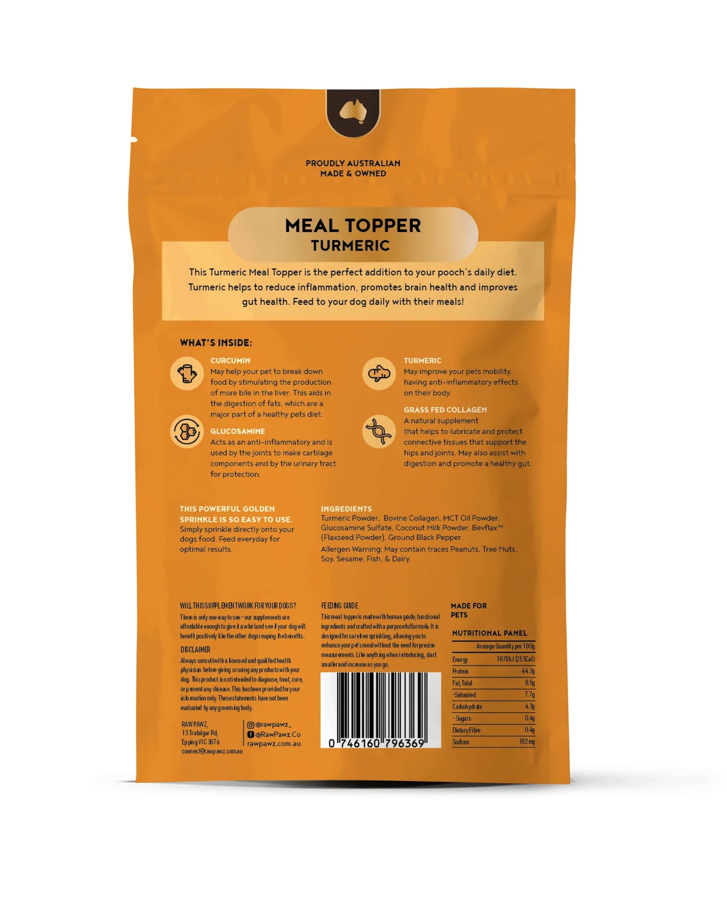 Raw Pawz Meal Topper - Turmeric 90g