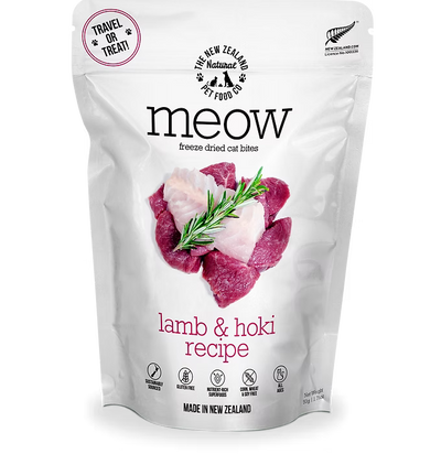The New Zealand Natural Meow Freeze Dried Cat Food Lamb and Hoki