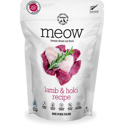 The New Zealand Natural Meow Freeze Dried Cat Food Lamb and Hoki