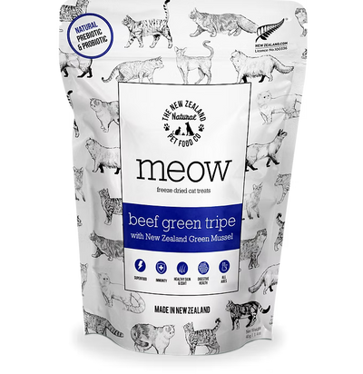 The New Zealand Natural Meow Freeze Dried Cat Treat Beef Green Tripe 40g