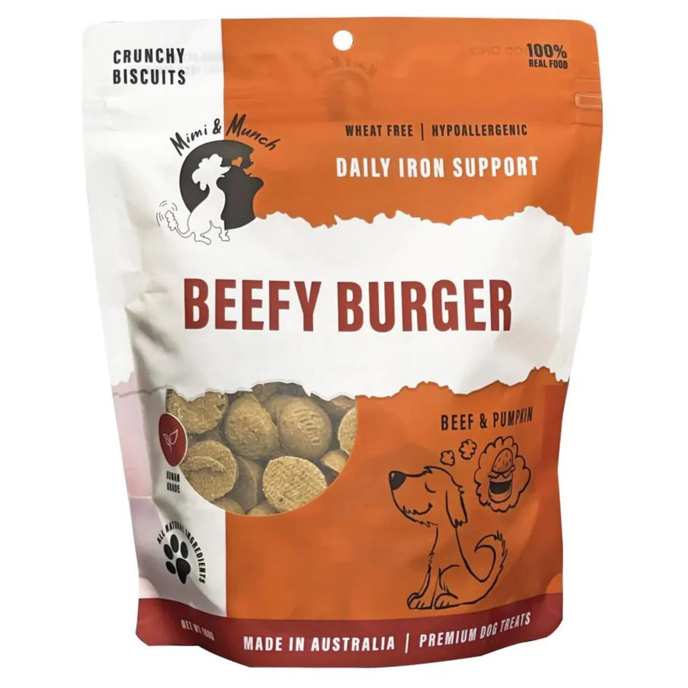 Mimi and Munch Beefy Burger Dog Biscuits Dog Treats